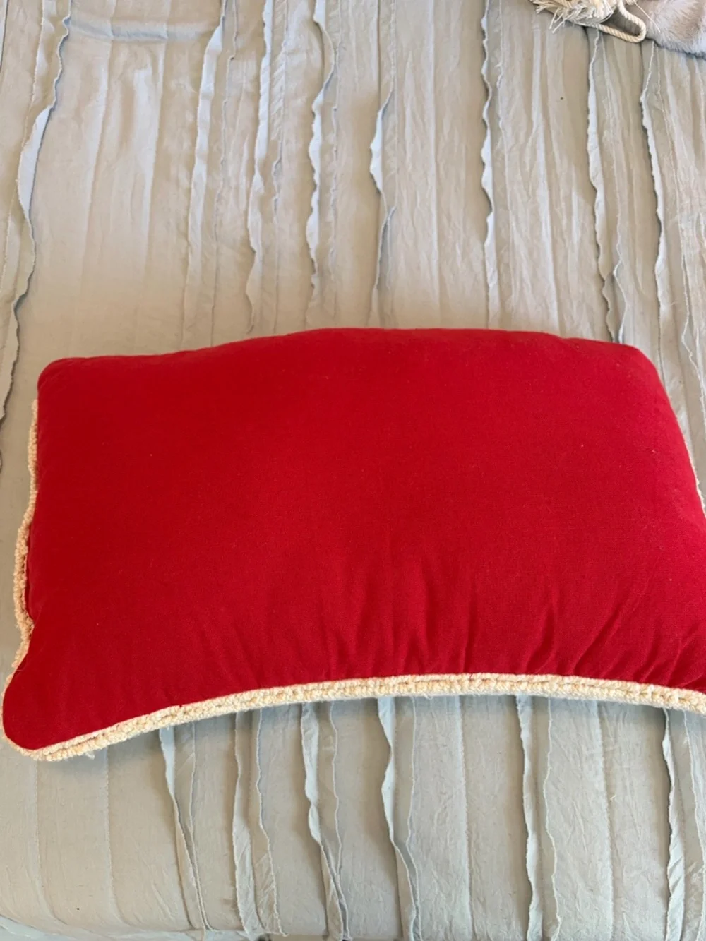 Threshold Cream Hooked 'merry' Holiday Pillow with Red Script